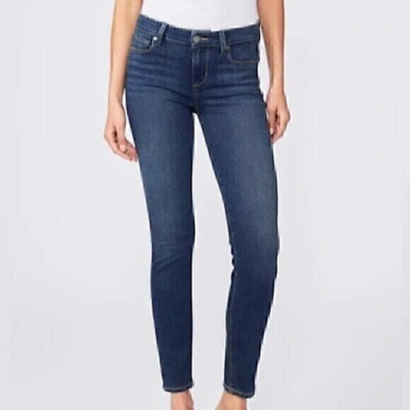 ANN TAYLOR LOFT Outlet Modern Skinny Dark Wash Cotton Blend Jeans PETITE 4 / 4P - Picture 1 of 14